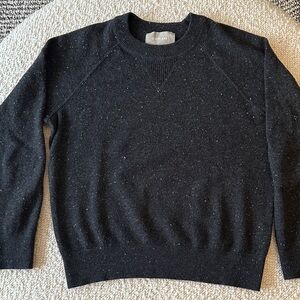 Everlane 100% Cashmere Dark Gray Speckled Knit Shrunken Sweatshirt Sweater
